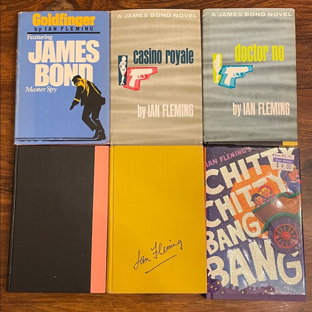 6 IAN FLEMING Hardcover Books James BOND 007 Chitty Bang Vintage 50s 60s + newer
